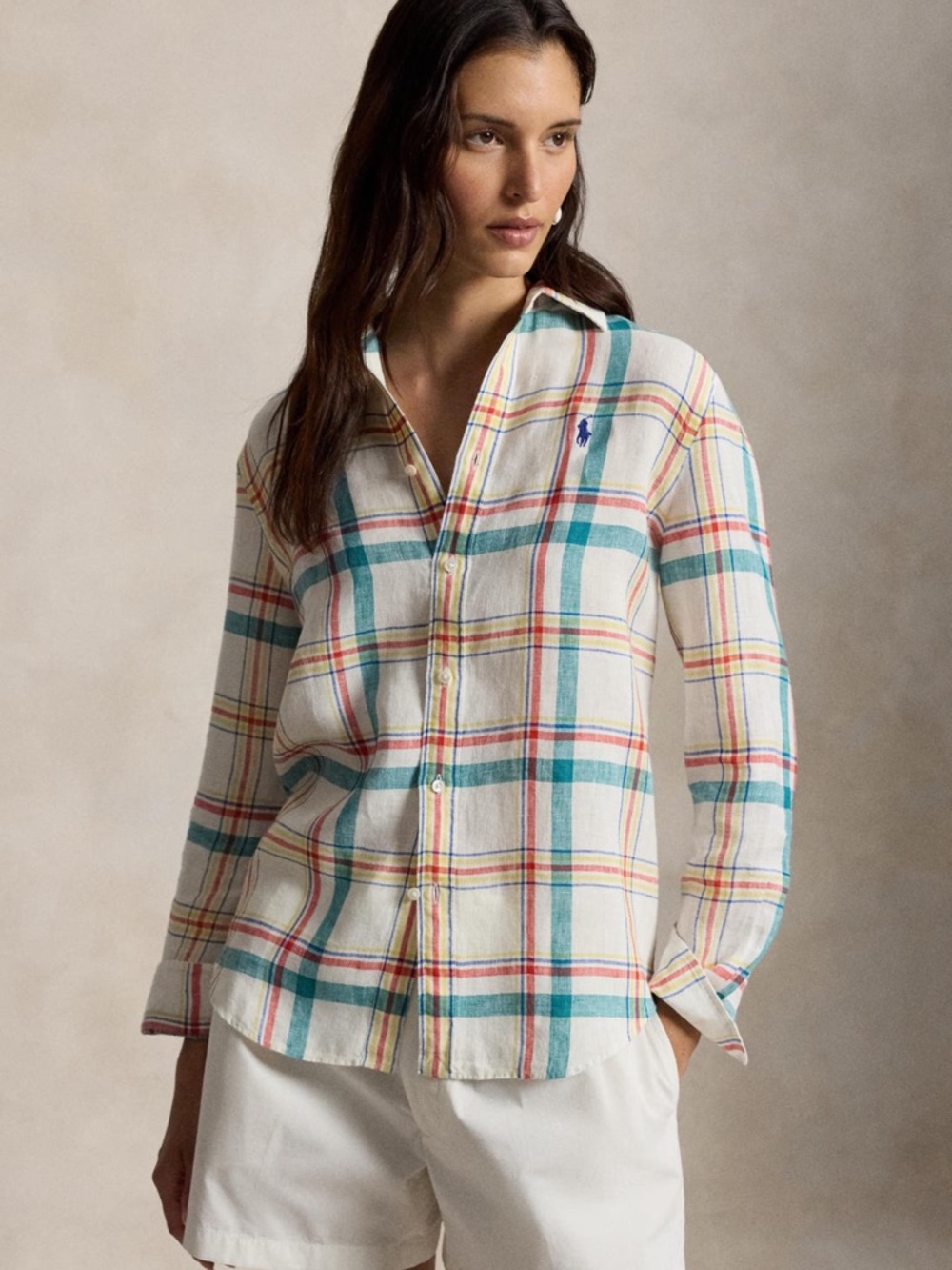 Polo Ralph Lauren Plaid Linen Shirt NWT sz medium - Picture 2 of 4